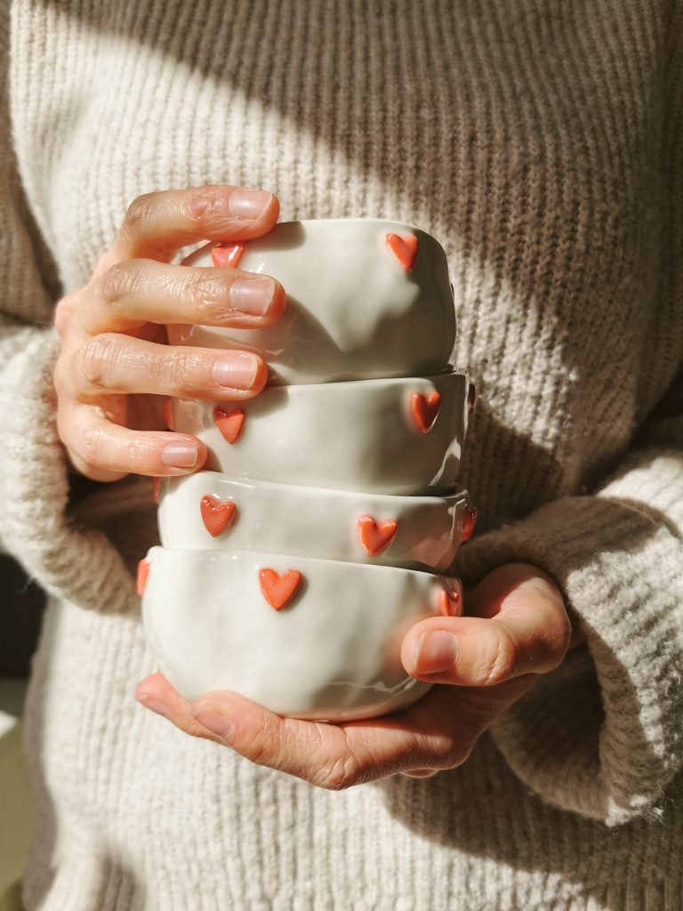 bols coeur en grès