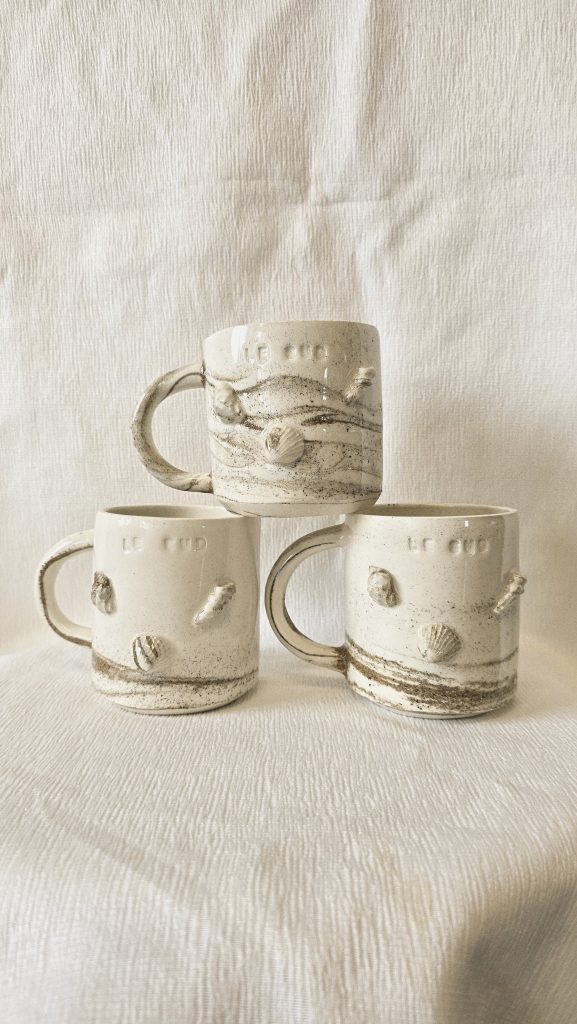 trio tasse le sud coquillage